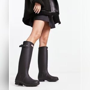 NWT Hunter Original Black Adjust Tall Rain Boots Size 6